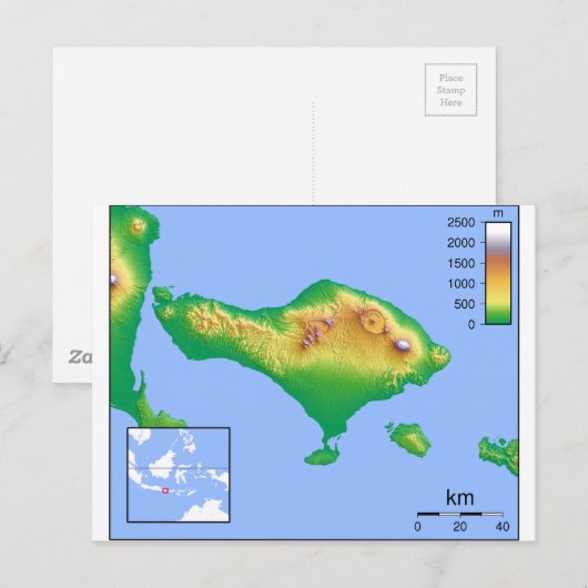 Postale Carte Bali (Devant / Derrière)