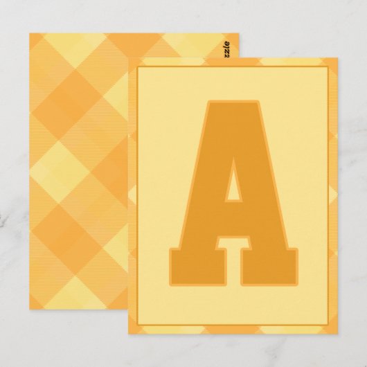 Postale Carte Bannière de typographie "A" (Devant / Derrière)