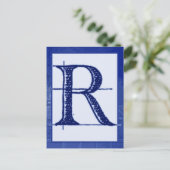 Postale Carte Bannière "R" (Debout devant)