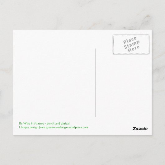 Postale Carte Be Wise in Nature (Dos)