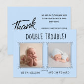 Postale Carte bébé jumelle, deux fois l'amour (Devant / Derrière)