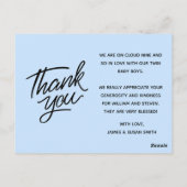 Postale Carte bébé jumelle, deux fois l'amour (Dos)