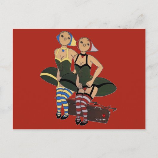 Postale carte becassine maryline (Devant)