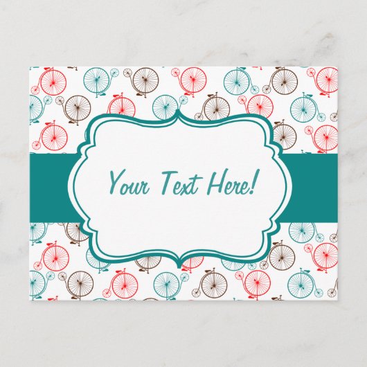 Postale Carte Bicyclette personnalisée (Devant)