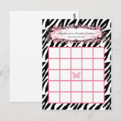 Postale Carte Bingo Gravée Papillon Fille Zèbre Imprimer (Devant / Derrière)