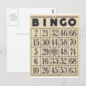 Postale Carte Bingo vintage (Devant / Derrière)