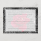 Postale Carte Black White Red Rose (Dos)