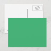 Postale Carte Blanche Couleur Uni Vert de Mer Moyen (Devant / Derrière)