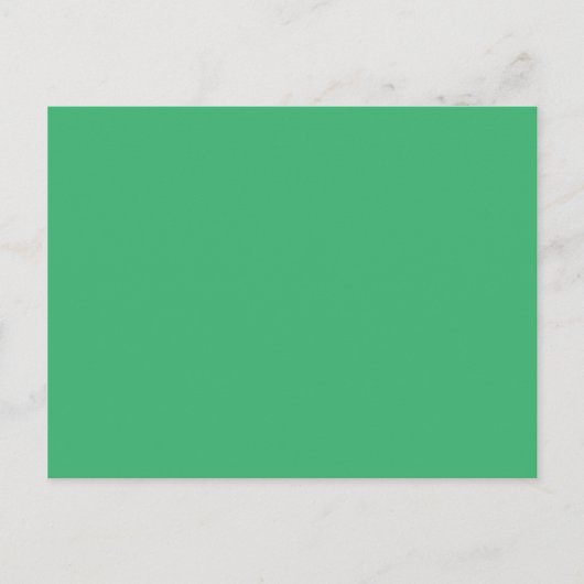 Postale Carte Blanche Couleur Uni Vert de Mer Moyen (Devant)