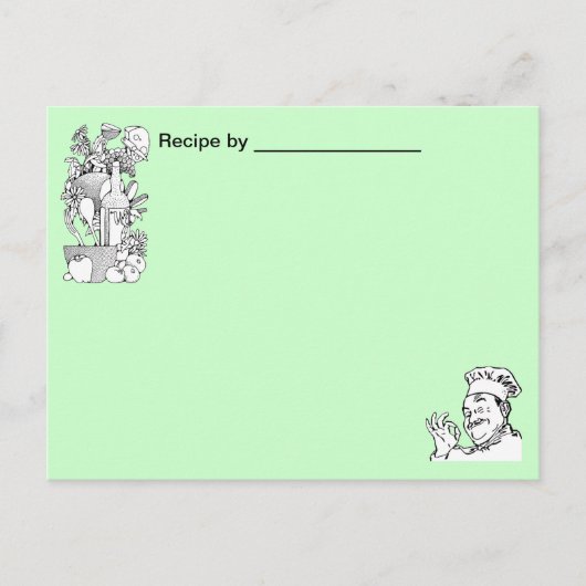 Postale Carte blanche de recette de nourriture approuvée p (Devant)