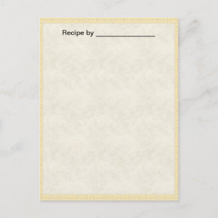 Postale Carte blanche de recette texturée légère n° 2