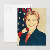 Postale Carte blanche Hilary Clinton Memorabilia Pop Art (Devant / Derrière)