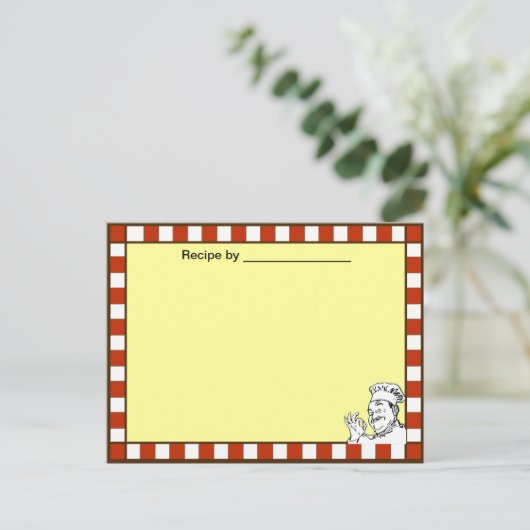 Postale Carte blanche Recette approuvée par le chef (Debout devant)
