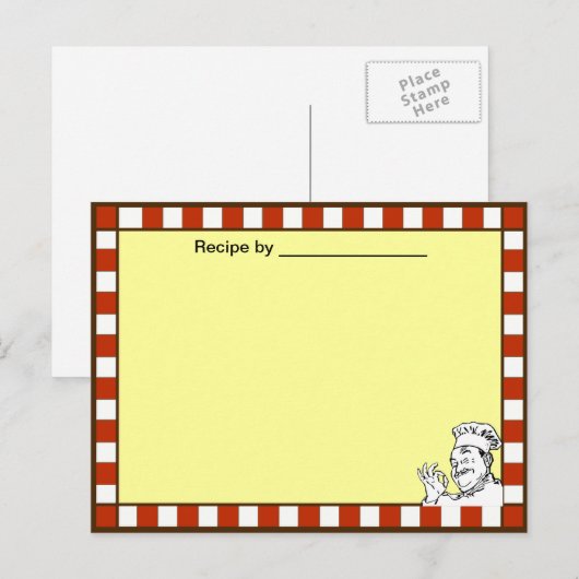Postale Carte blanche Recette approuvée par le chef (Devant / Derrière)