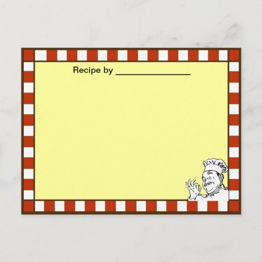 Postale Carte blanche Recette approuvée par le chef (Devant)