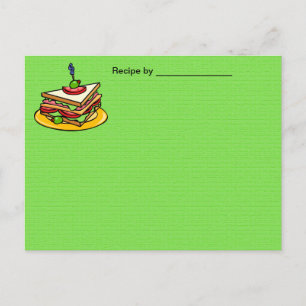 Postale Carte blanche Recette sandwich