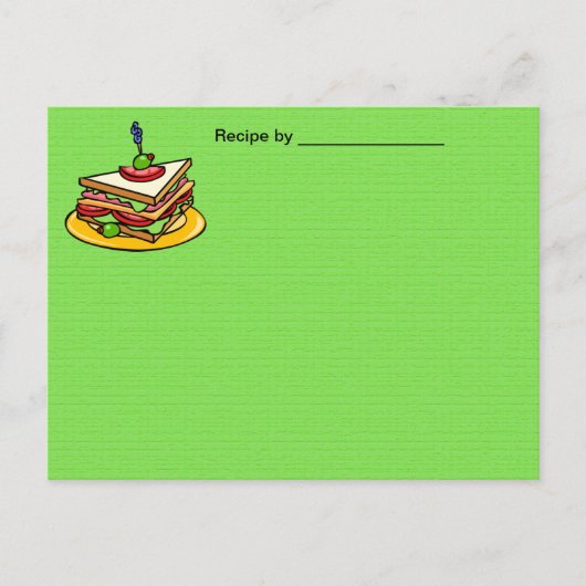 Postale Carte blanche Recette sandwich (Devant)