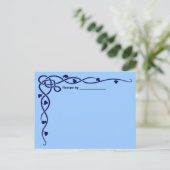 Postale Carte blanche Recette Vine Feuille Bleue (Debout devant)