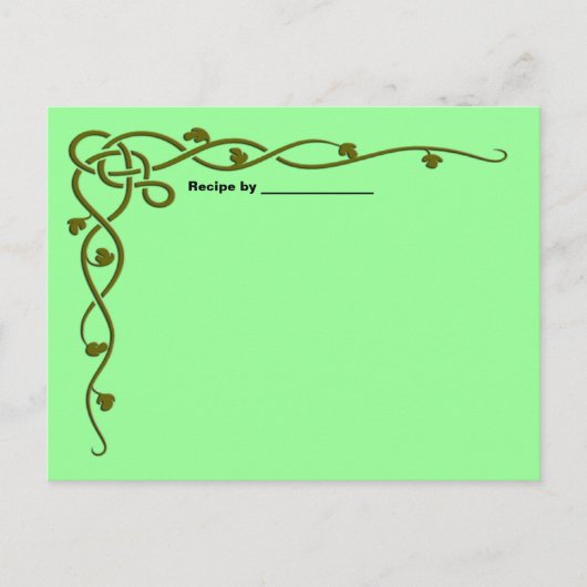 Postale Carte blanche Recette Vine Feuille verte (Devant)