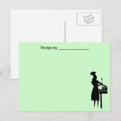 Postale Carte blanche vintage Lady Cook (Devant / Derrière)