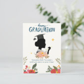 Postale Carte Bleu Illustrative Happy Graduation (Debout devant)