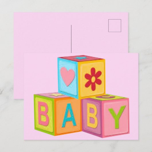 Postale Carte Blocs de construction (Devant / Derrière)