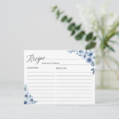 Postale Carte Bohème Dusty Blue Floral Recette (Debout devant)