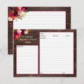 Postale Carte Boho Rustic Recette (Devant / Derrière)