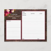 Postale Carte Boho Rustic Recette (Devant)