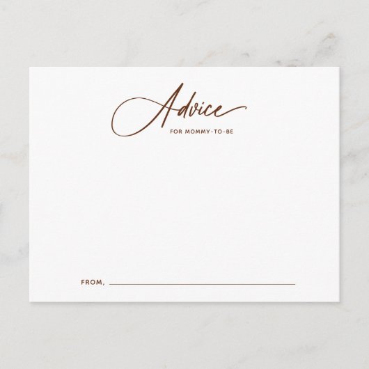 Postale Carte Boho Script Baby shower Conseils (Devant)