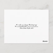 Postale Carte bon thanksgiving (Dos)
