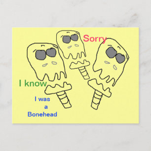 Postale Carte Bonehead SORRY