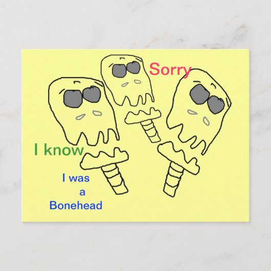 Postale Carte Bonehead SORRY (Devant)