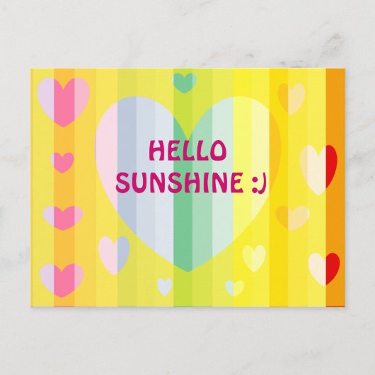 POSTALE CARTE BONJOUR SOLEIL (Devant)