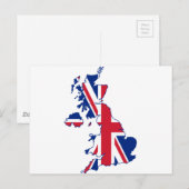 Postale Carte BRITANNIQUE de drapeau (Devant / Derrière)
