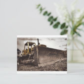 Postale Carte Bulldozer (Debout devant)