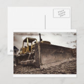 Postale Carte Bulldozer (Devant / Derrière)