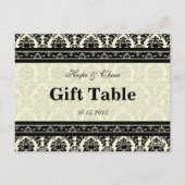 Postale Carte cadeau Cream & Black Damask (Dos)