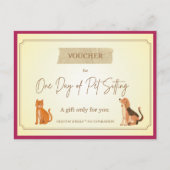 Postale Carte cadeau 'Garde d'animaux' drôle (Devant)