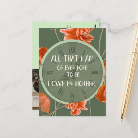 Postale Carte cadeau Merci Mom (Devant/Arrière en situation)