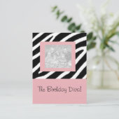 Postale Carte cadre Zebra & Pink Fun Party (Debout devant)