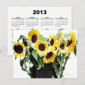 Postale Carte Calendrier du bouquet de tournesol (Devant / Derrière)