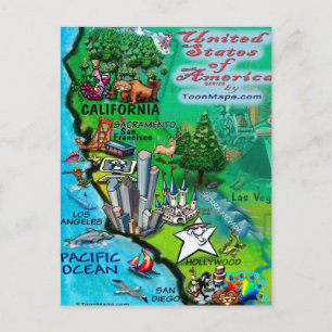 Postale Carte California USA