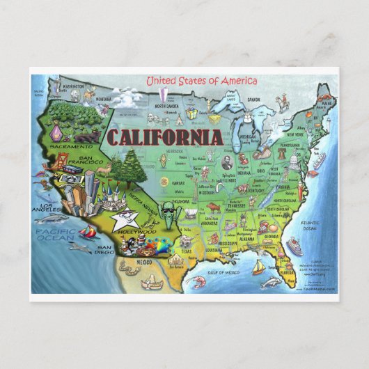 Postale Carte California USA (Devant)