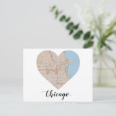 Postale Carte cardiaque de Chicago (Debout devant)
