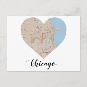 Postale Carte cardiaque de Chicago