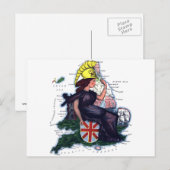 Postale Carte Caricature d'Angleterre (Devant / Derrière)