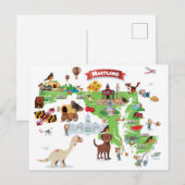 Postale Carte Cartographique du Maryland (Devant / Derrière)
