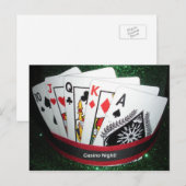 Postale Carte Casino Night Party (Devant / Derrière)