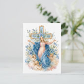 Postale Carte catholique florale bleue de l'Assomption de (Debout devant)